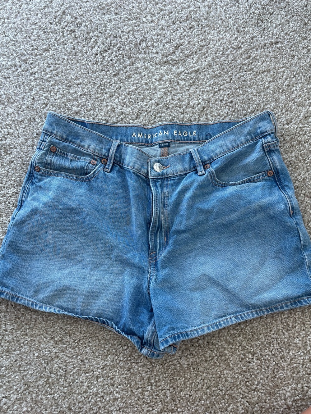 American Eagle Outfitters Light Blue High-Rise Denim Shorts